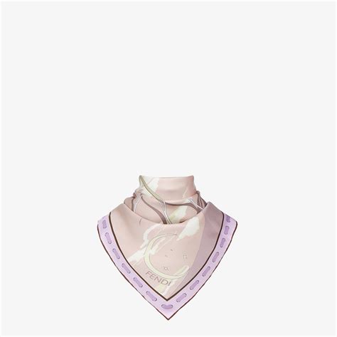 foulard fendi seta maculato|Foulard in seta rosa malva .